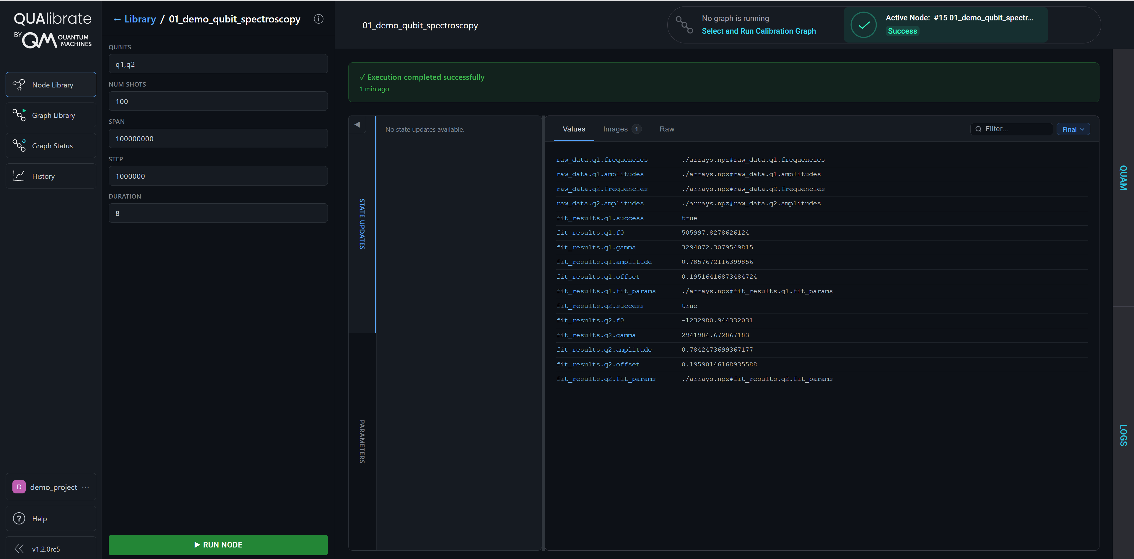 Node Page After Execution
